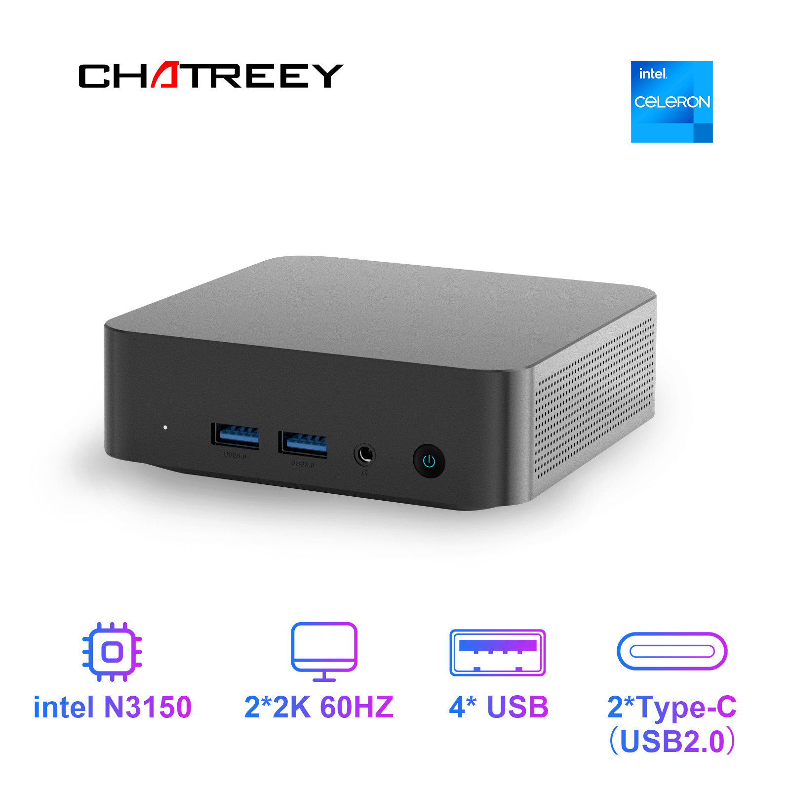 كمبيوتر مصغر Chatreey T9 N3150 - مراجعة Ddr3 8Gb وسعره